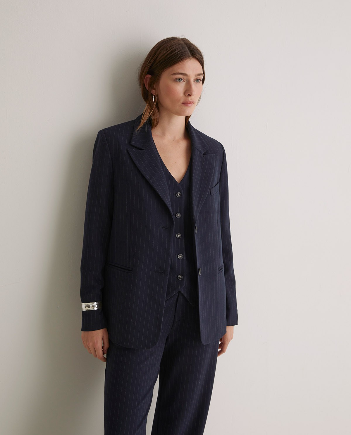 Blazer traje raya diplomática azul marino - Blazer raya diplomática 5