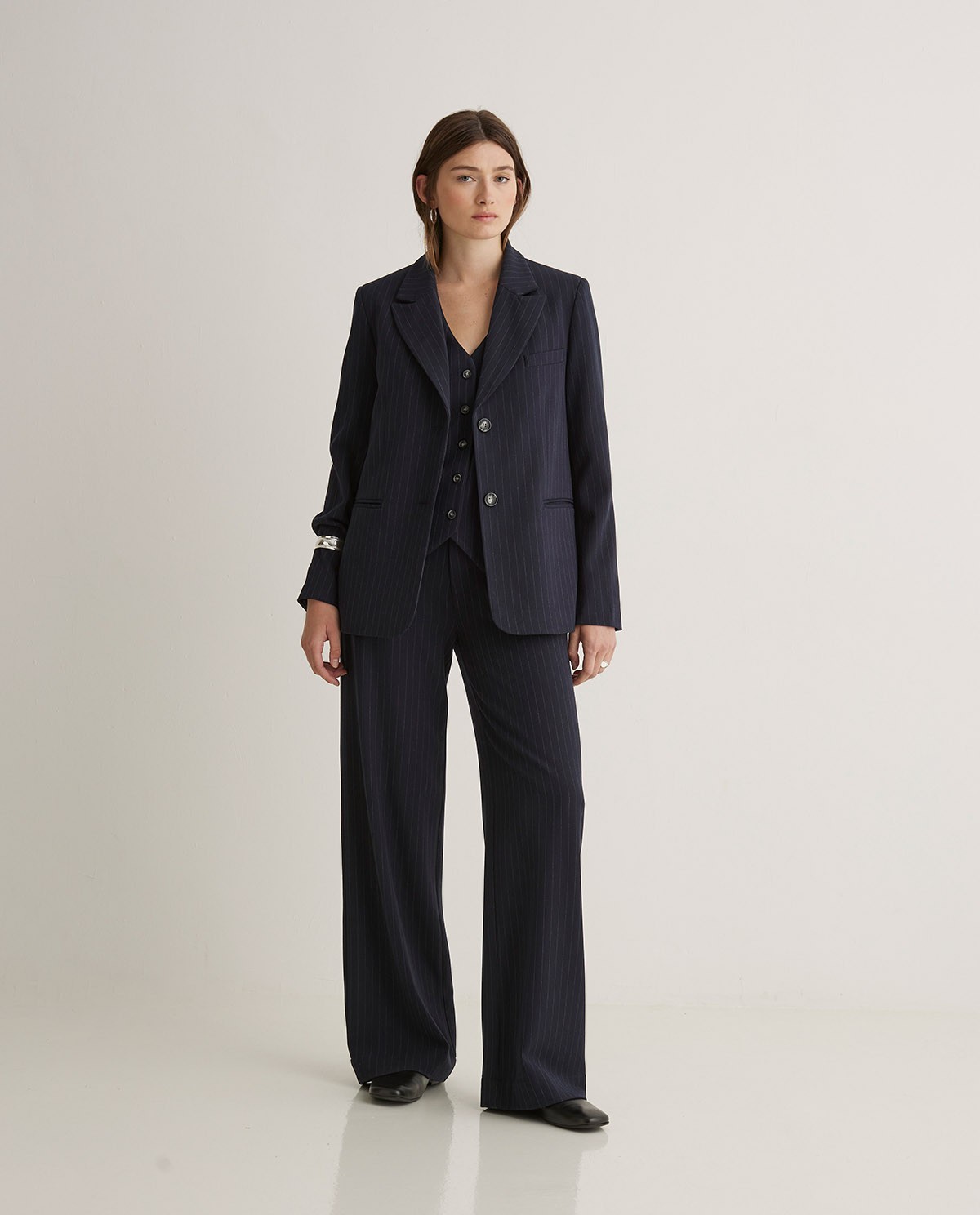 Blazer traje raya diplomática azul marino - Blazer raya diplomática 1