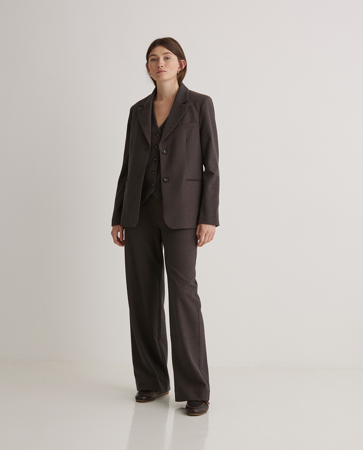 Blazer traje pata de gallo marrón - Blazer pata de gallo 5