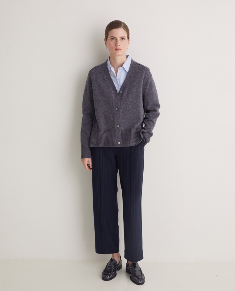 Pantalones traje raya diplomática azul marino - Pantalones regular fit