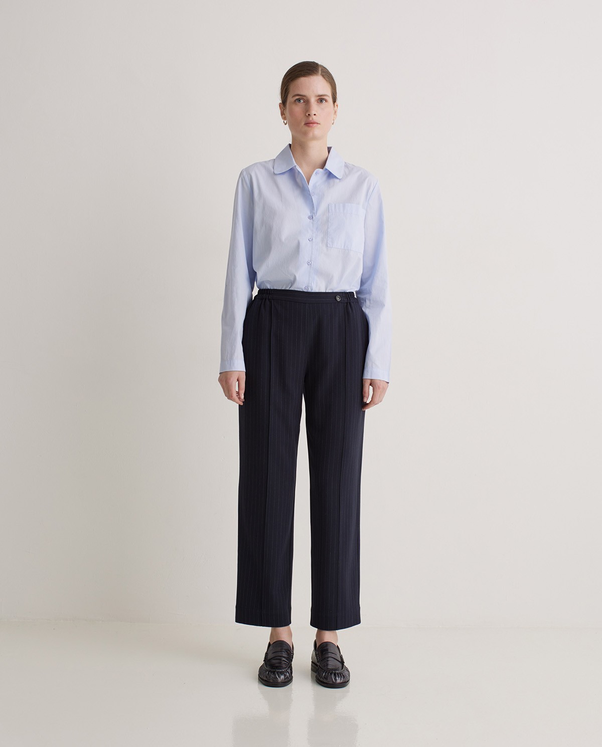 Pantalones traje raya diplomática azul marino - Pantalones regular fit 2