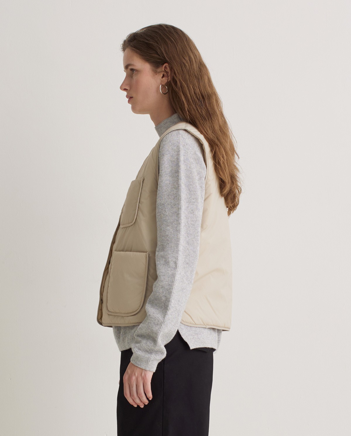Ecru Water Repellent Vest - Gilet déperlant 4