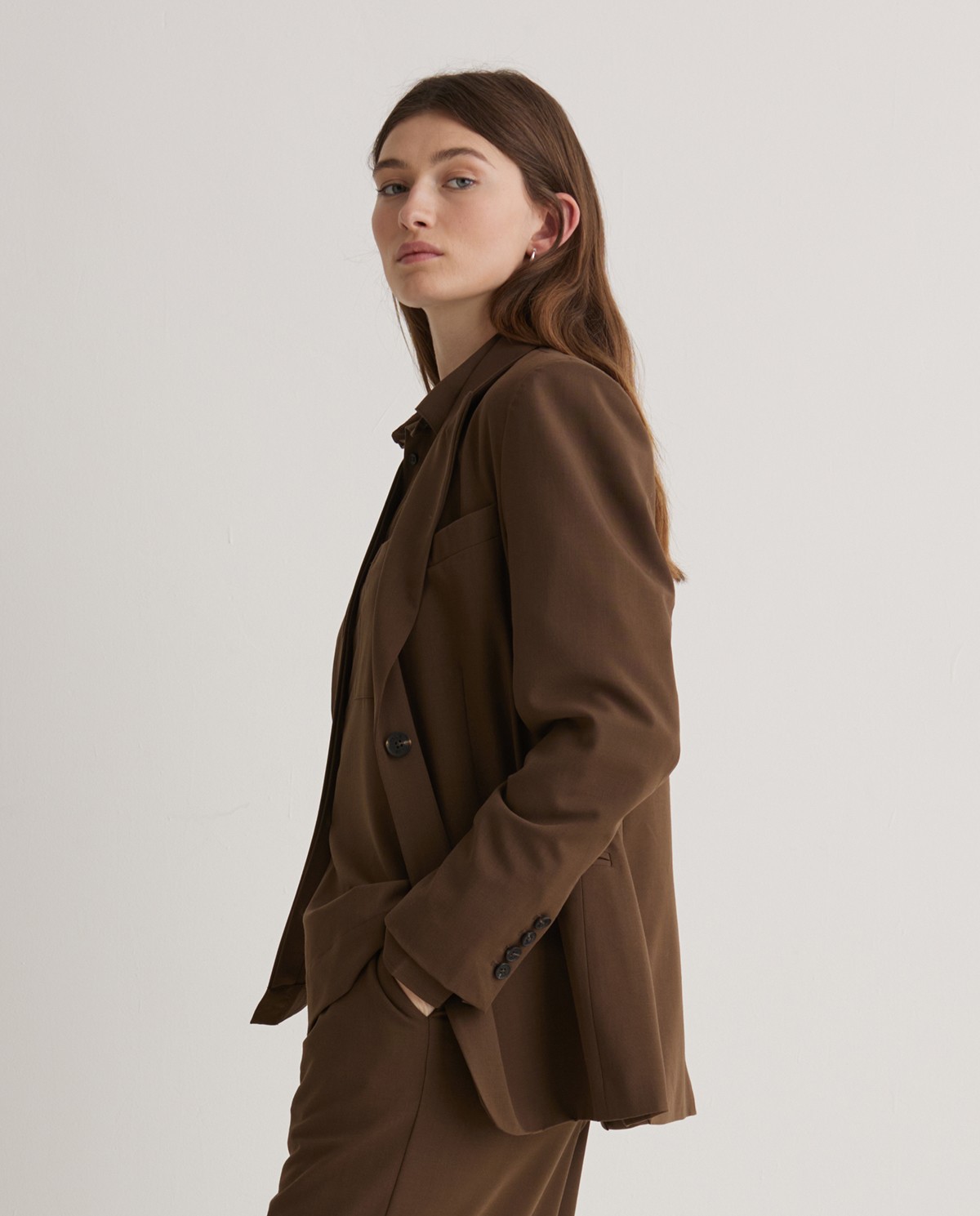 Brown wool suit blazer - Lined blazer 3