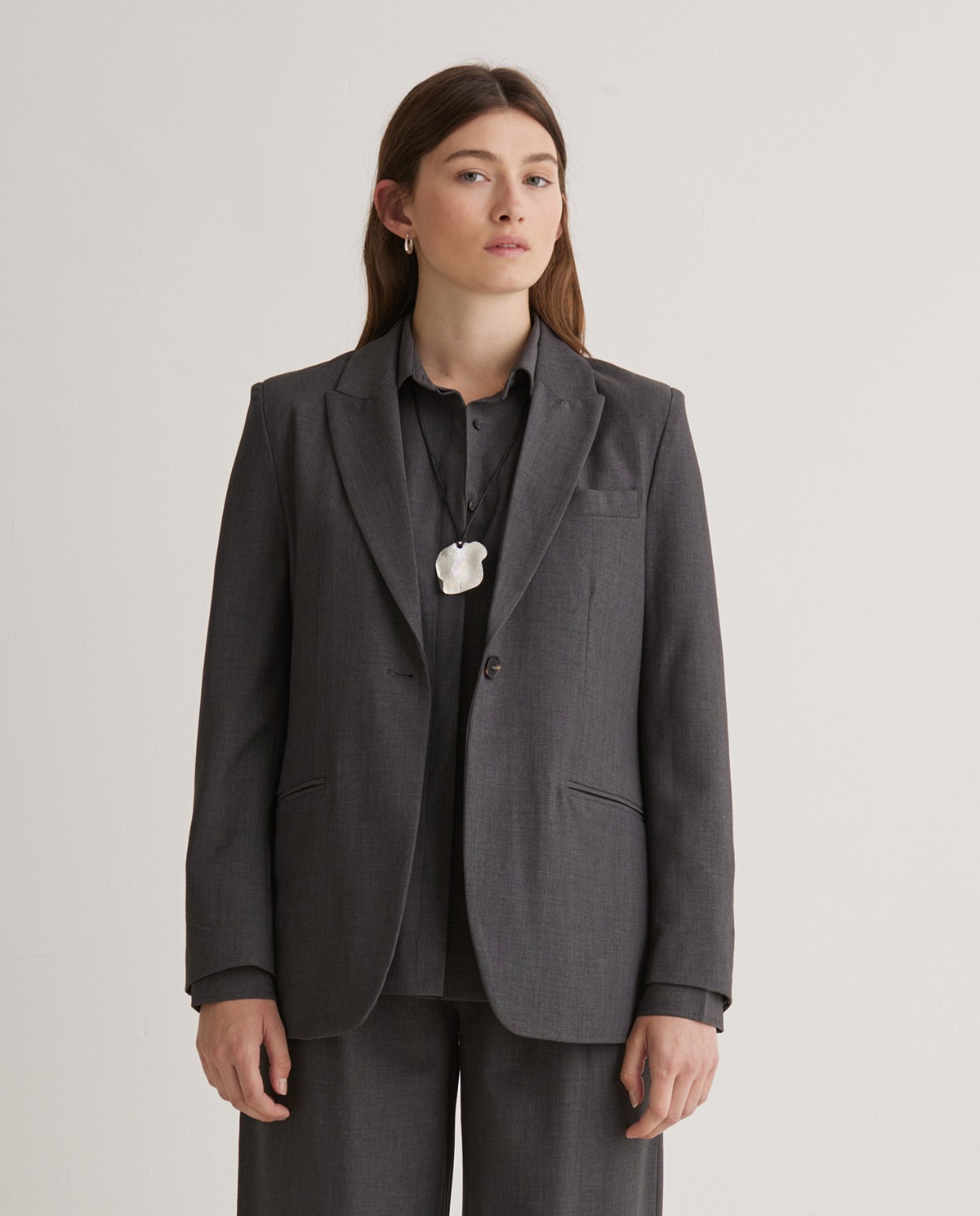 Gray wool suit blazer - Lined blazer 4