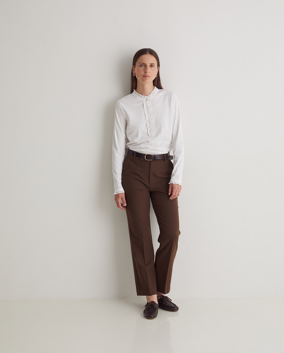 Pantalon de costume plissé chocolat - Pantalon coupe régulière 4