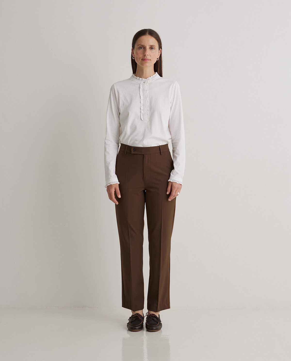 Pantalon de costume plissé chocolat - Pantalon coupe régulière 3