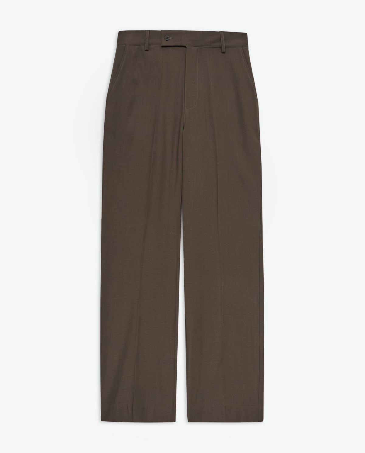 Chocolate pleated suit trousers