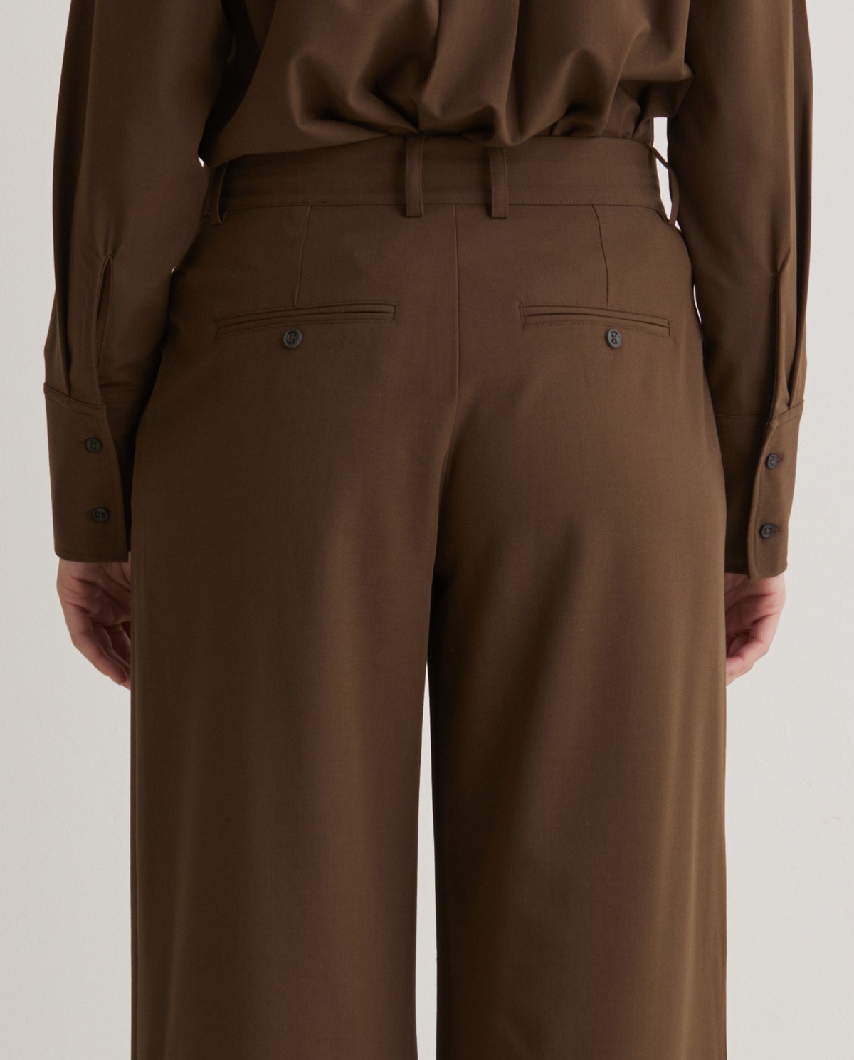 Brown pleated wide-leg suit pants - Wide-leg pants 7