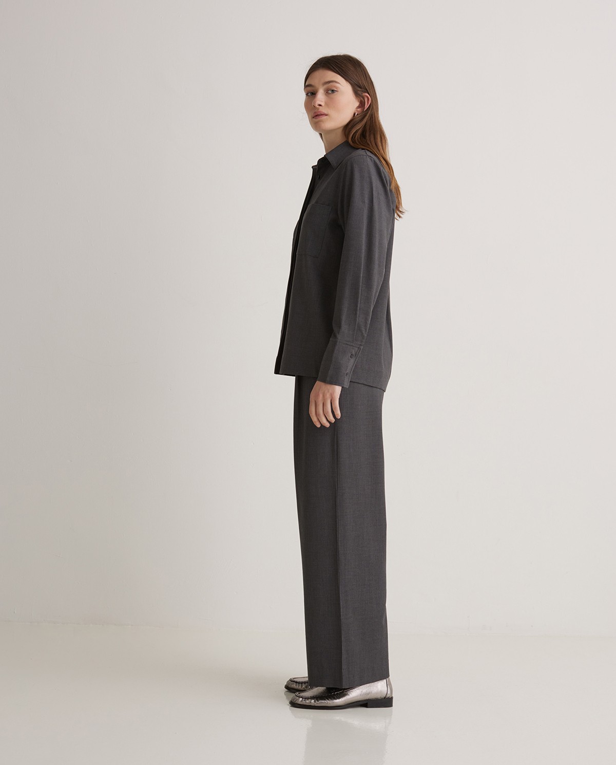 Long-sleeved shirt with pockets, gray - Long-sleeved shirt 2