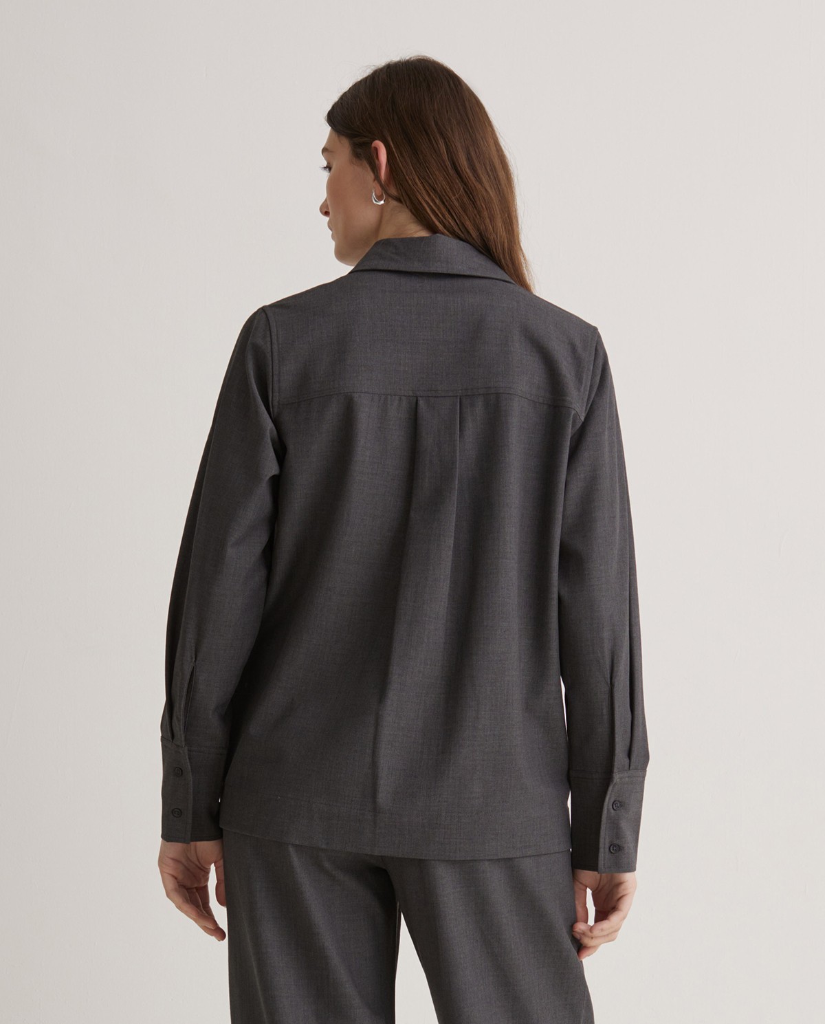 Long-sleeved shirt with pockets, gray - Long-sleeved shirt 4
