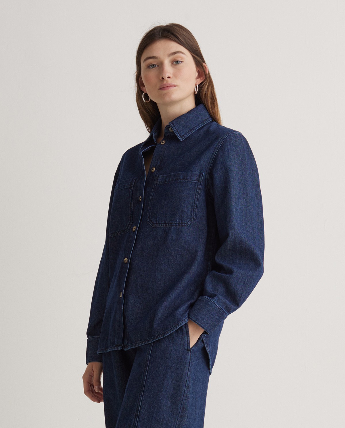 Camisa denim azul - Camisa algodón orgánico 100% 3