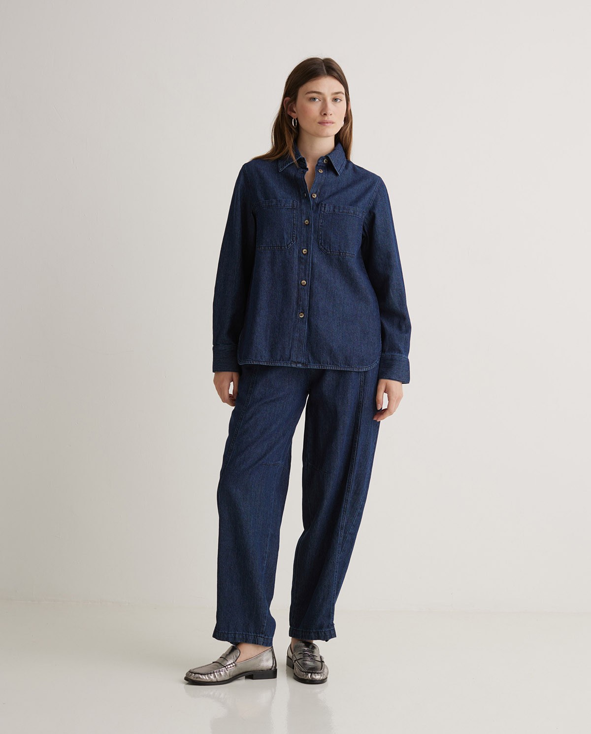 Camisa denim azul - Camisa algodón orgánico 100% 5