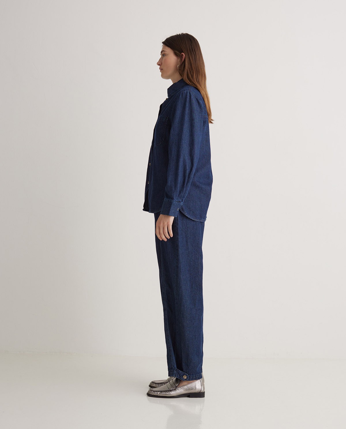 Camisa denim azul - Camisa algodón orgánico 100% 4