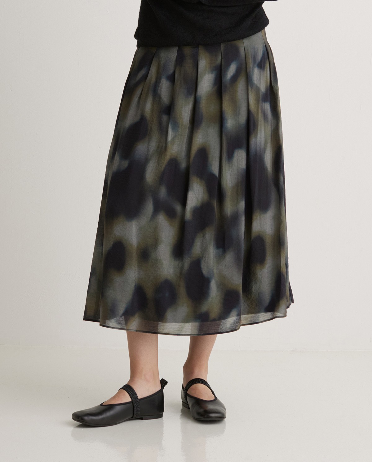 Falda midi evasé estampada multicolor - Falda midi 3