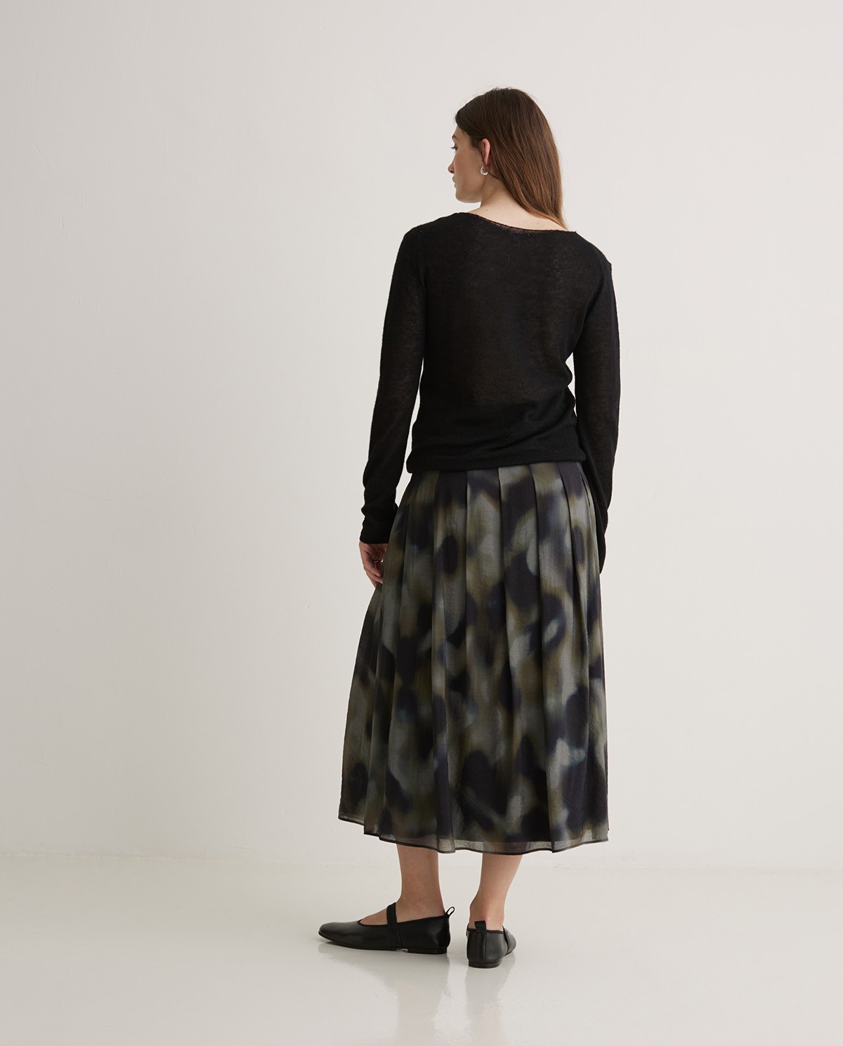 Falda midi evasé estampada multicolor - Falda midi 5