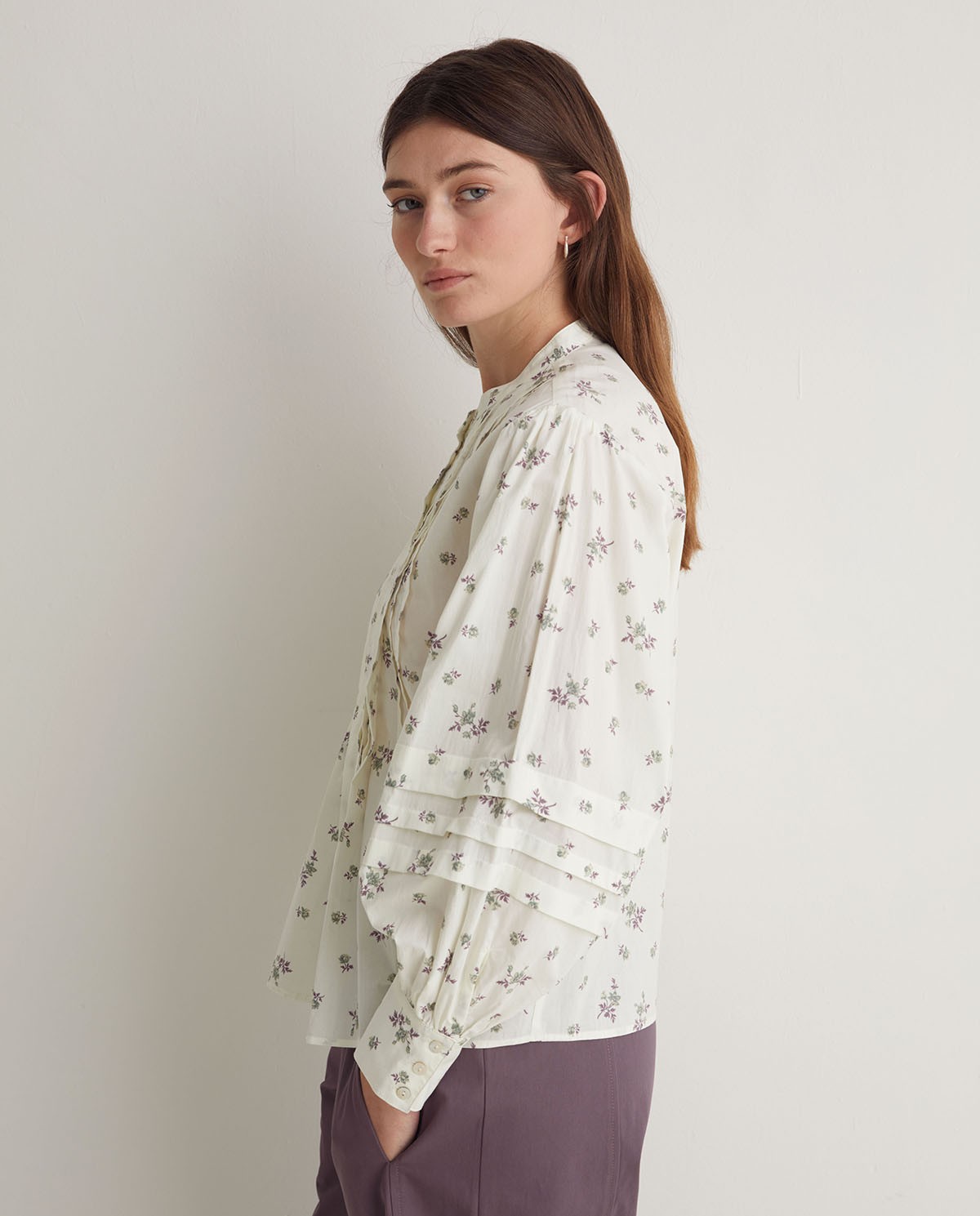 Multicolored flower print blouse - 100% cotton blouse 2