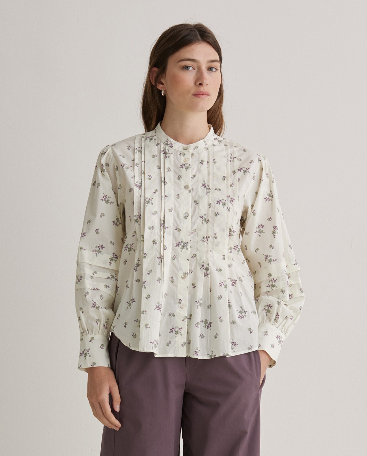 Multicolored flower print blouse - 100% cotton blouse 3