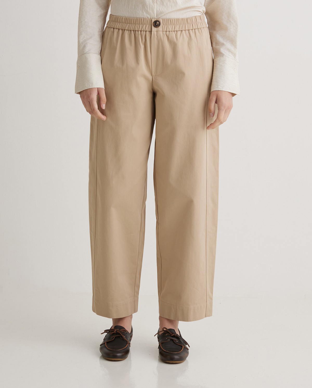 Pantalones anchos balloon fit beige- Pantalones 100% algodón 4
