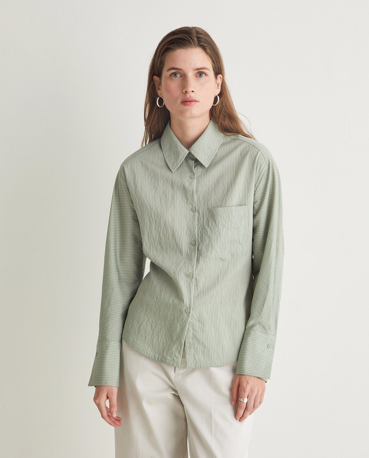Camisa manga larga rayas verde - Camisa de manga larga 2