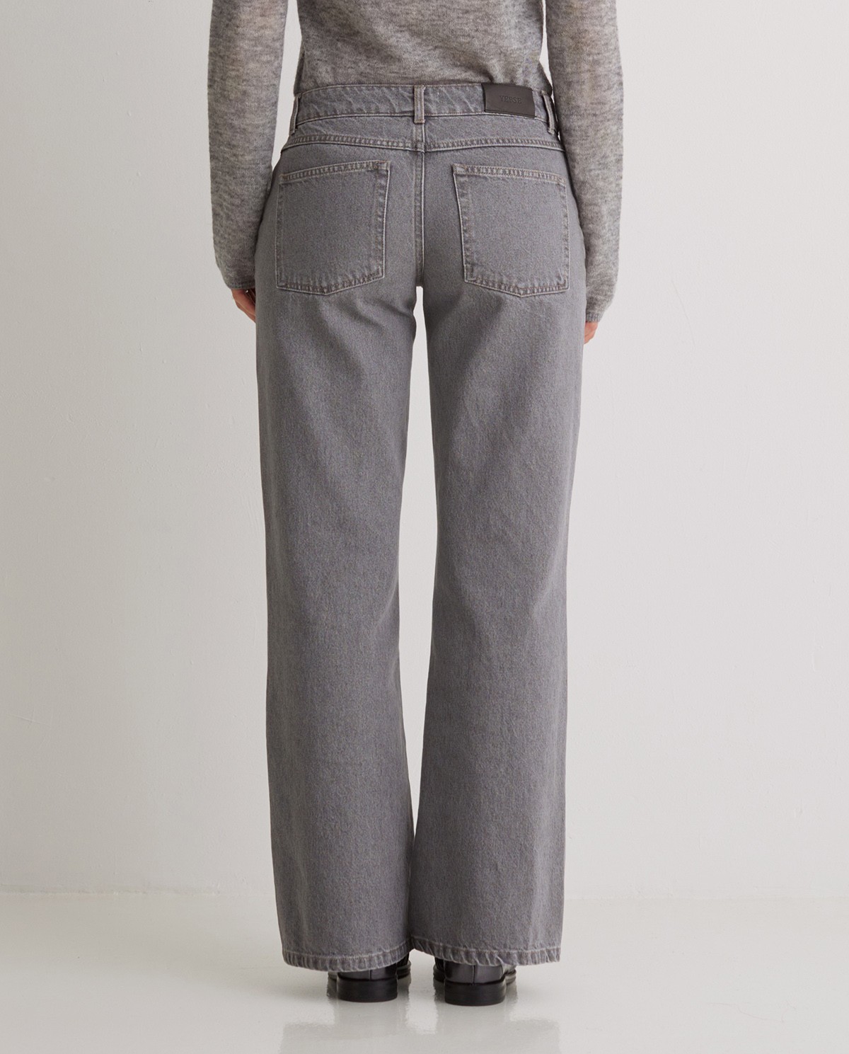 Wide leg organic cotton jeans in grey - 100% organic cotton jeans 4