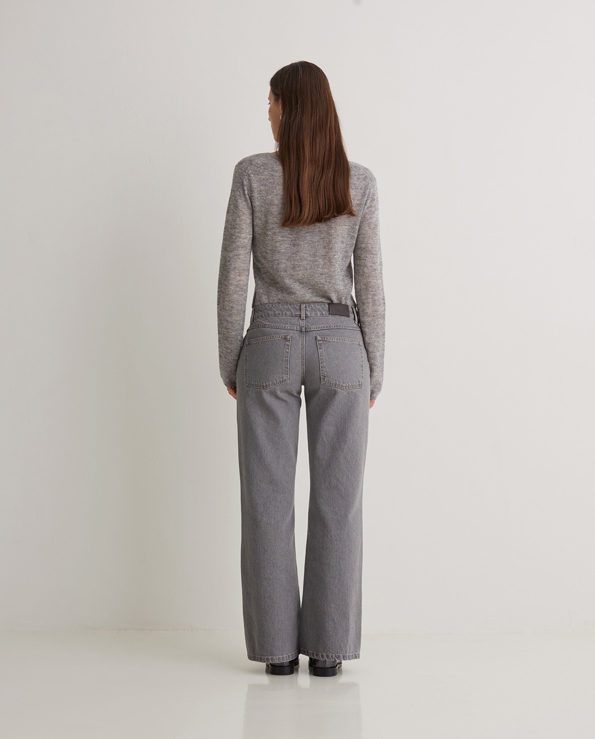 Wide leg organic cotton jeans in grey - 100% organic cotton jeans 5