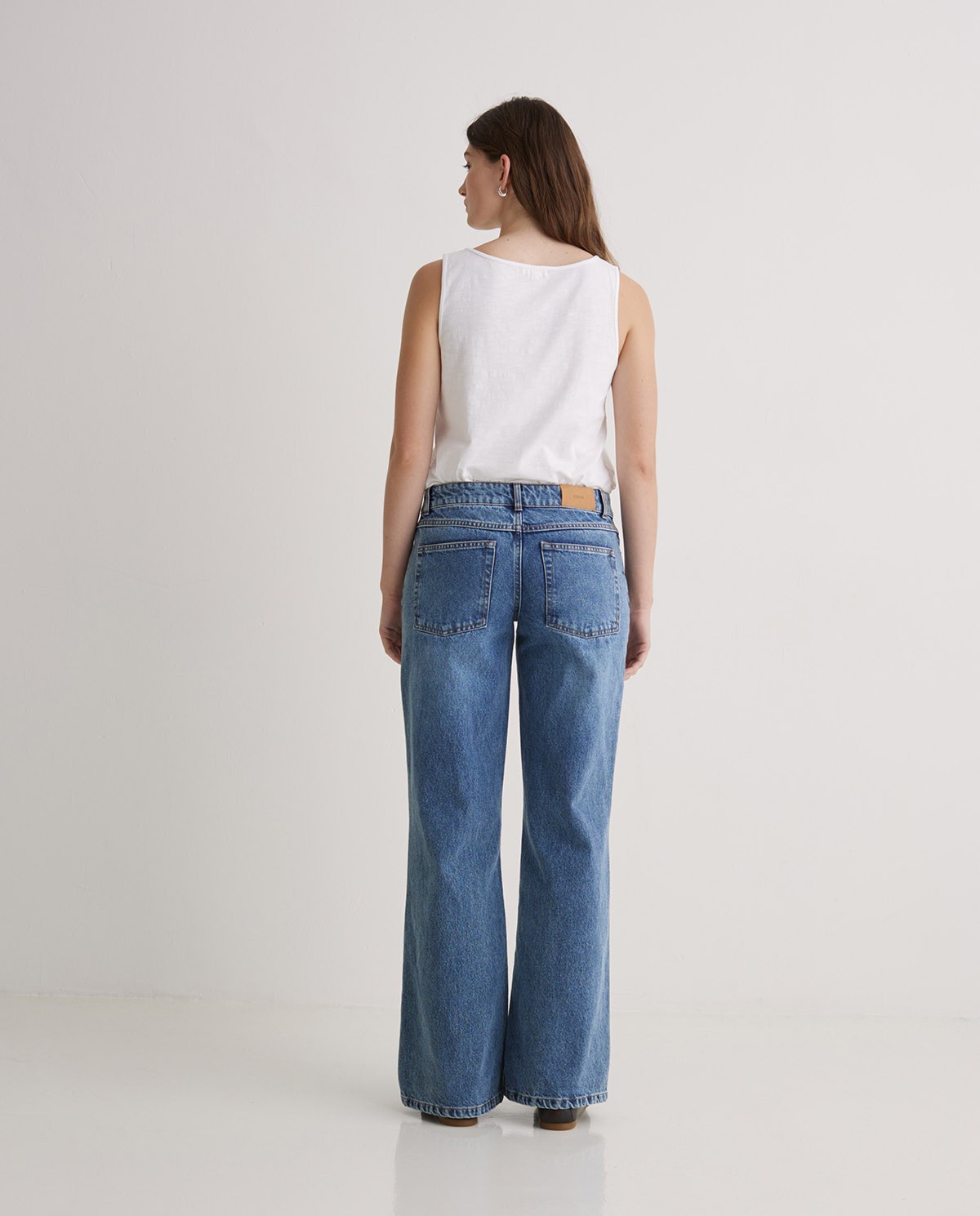 Wide leg organic cotton jeans in blue - 100% organic cotton jeans 5