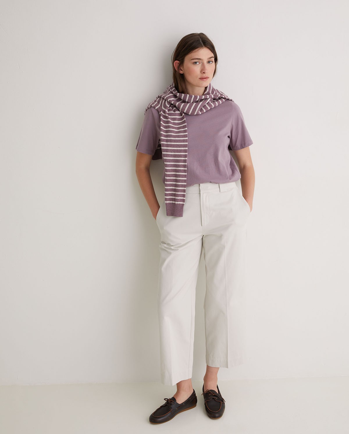 Regular fit pants 100% raw cotton - Straight pants 100% cotton
