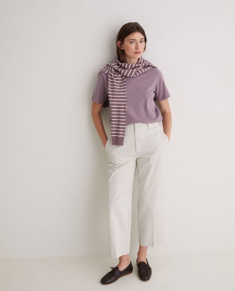 Pantalon coupe regular 100% coton brut - Pantalon droit 100% coton