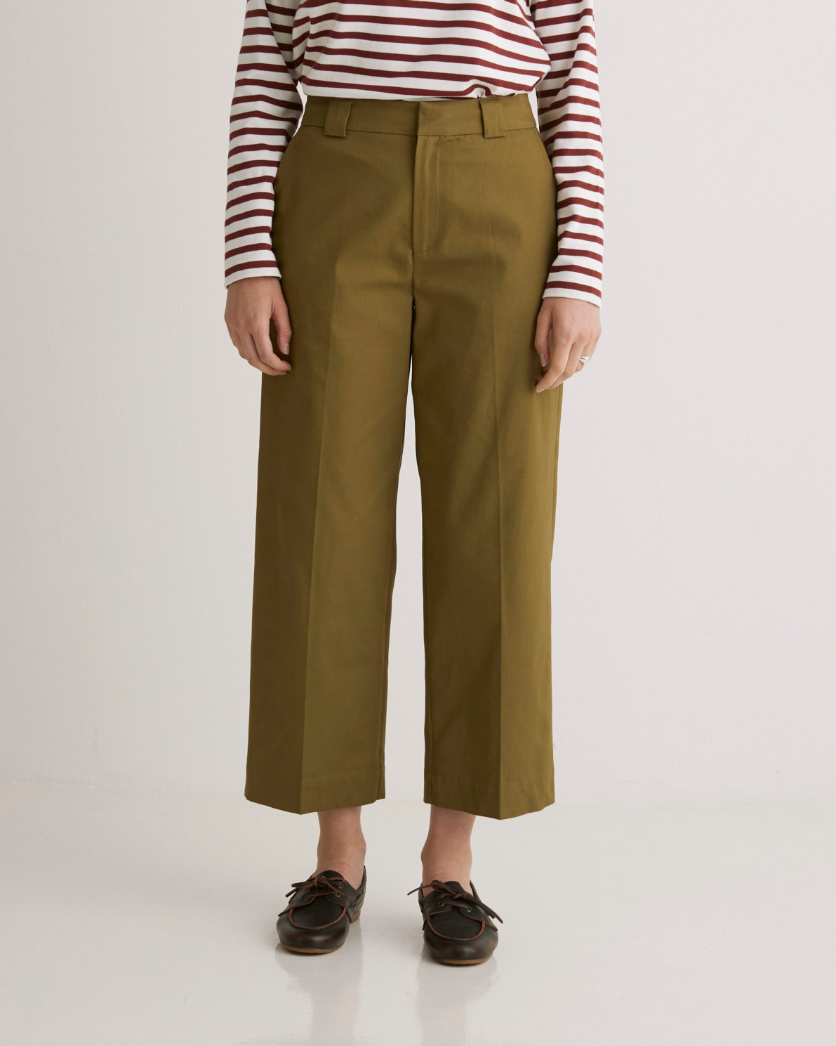 Regular fit 100% cotton olive green pants - Straight leg 100% cotton pants 2