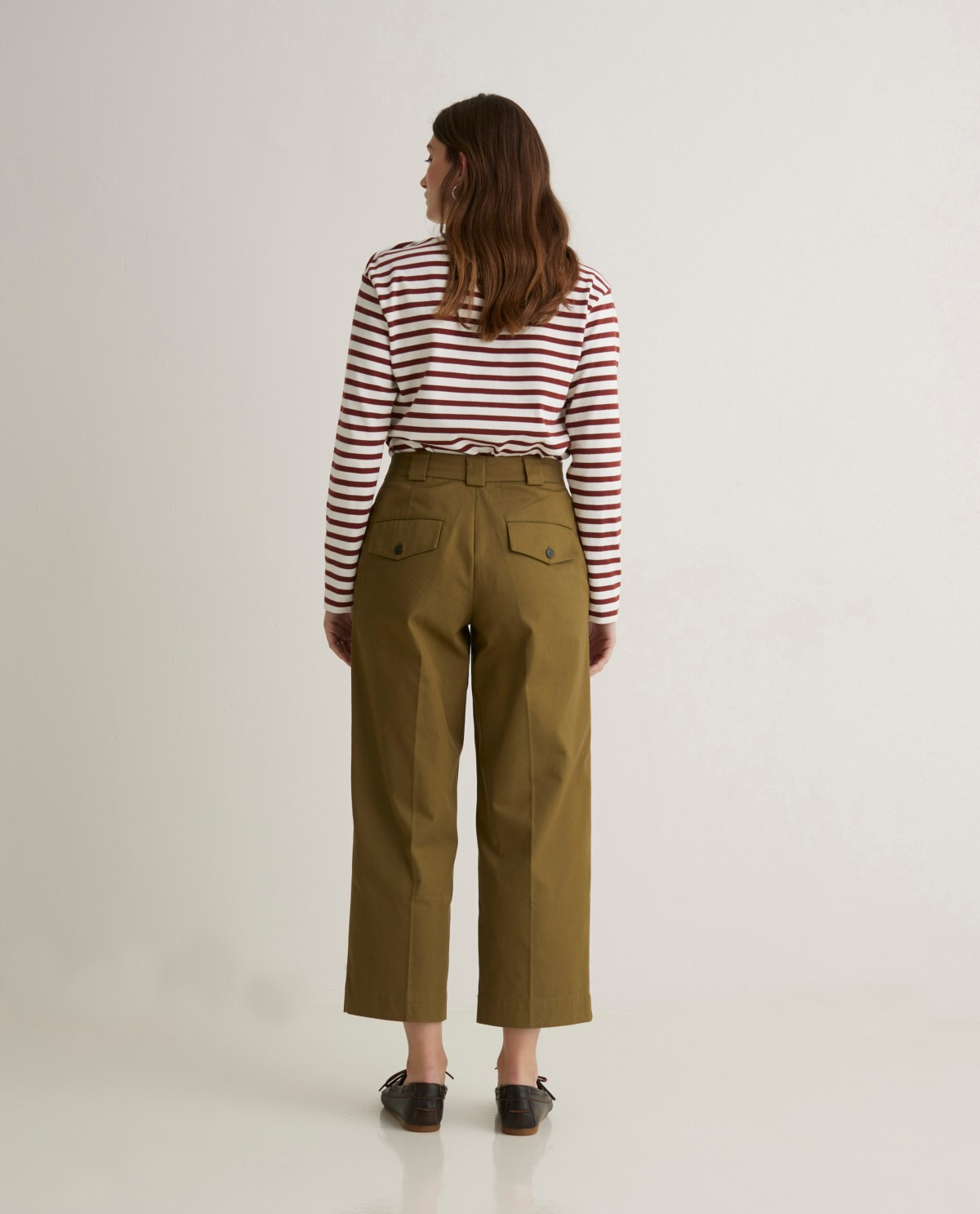 Regular fit 100% cotton olive green pants - Straight leg 100% cotton pants 4