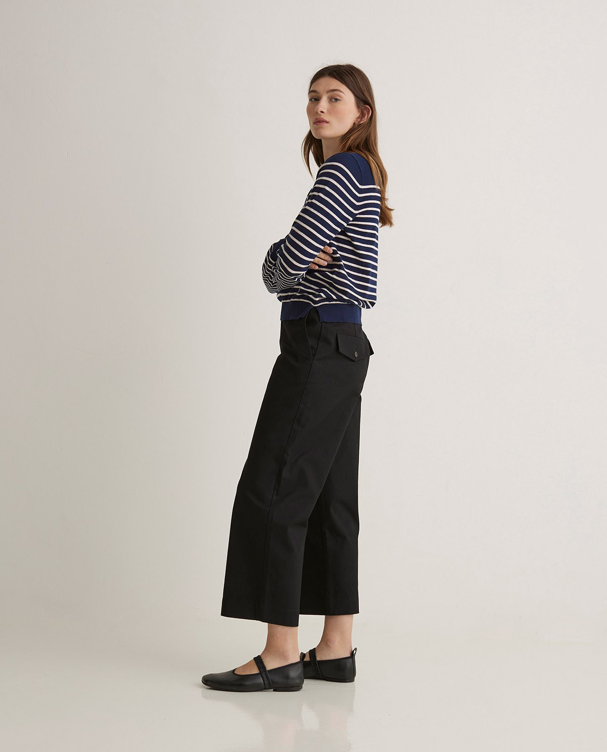 Regular fit pants 100% cotton black - Straight pants 100% cotton 3