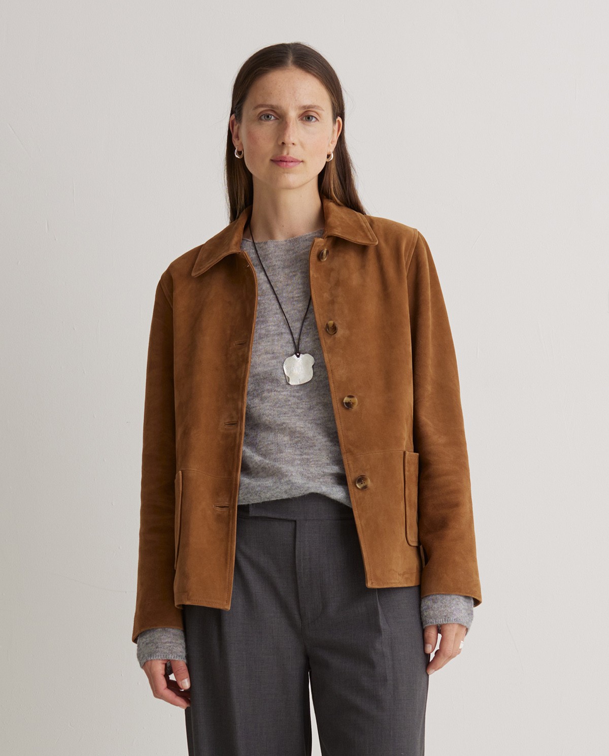 Chaqueta ante 100% piel marrón - Chaqueta realizada en piel 100% 4