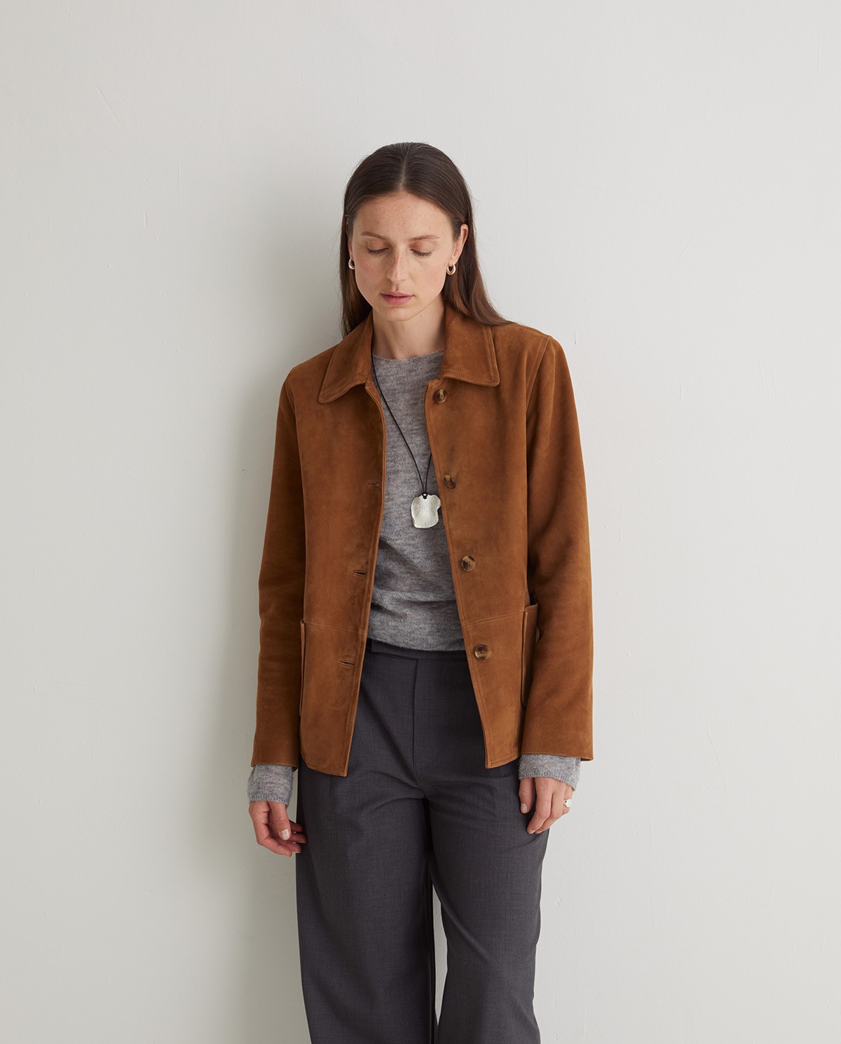 Chaqueta ante 100% piel marrón - Chaqueta realizada en piel 100% 1