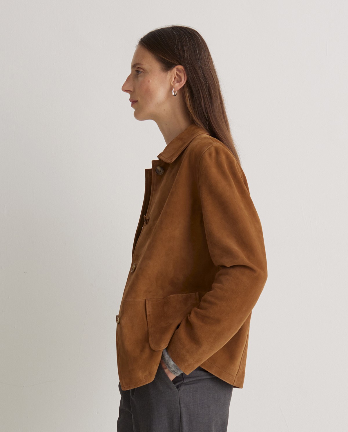 Chaqueta ante 100% piel marrón - Chaqueta realizada en piel 100% 5