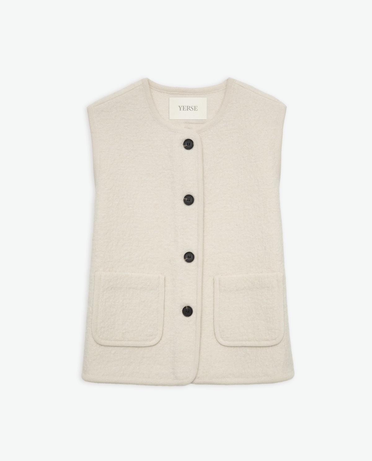 Raw wool blend vest with pockets - Vest made with boiled wool 9