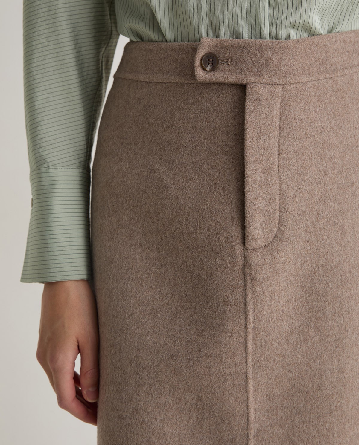 Handmade wool-blend skirt brown woman Yerse - Front view 6