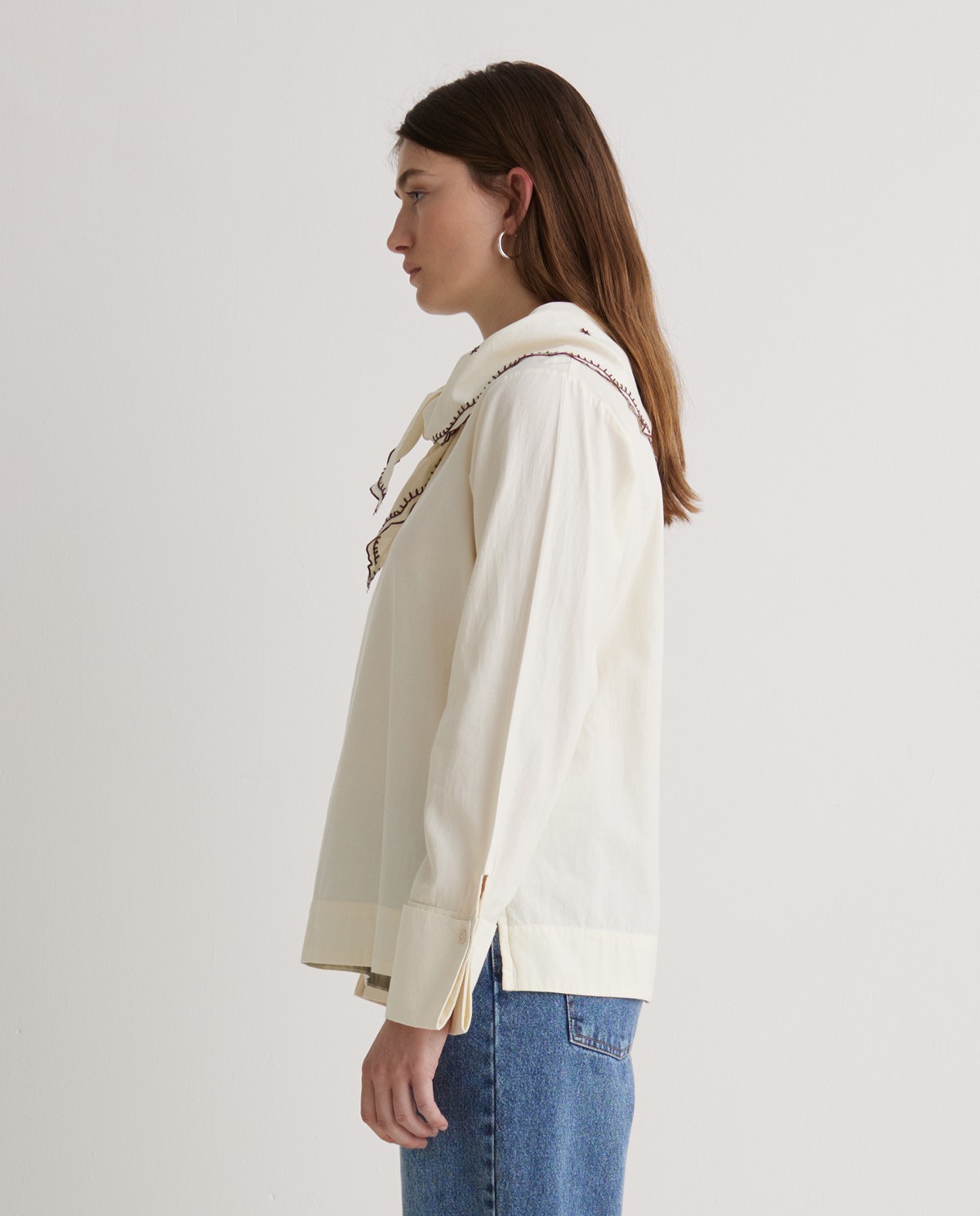 Blusa pañuelo extraíble crudo - Blusa 100% algodón 1