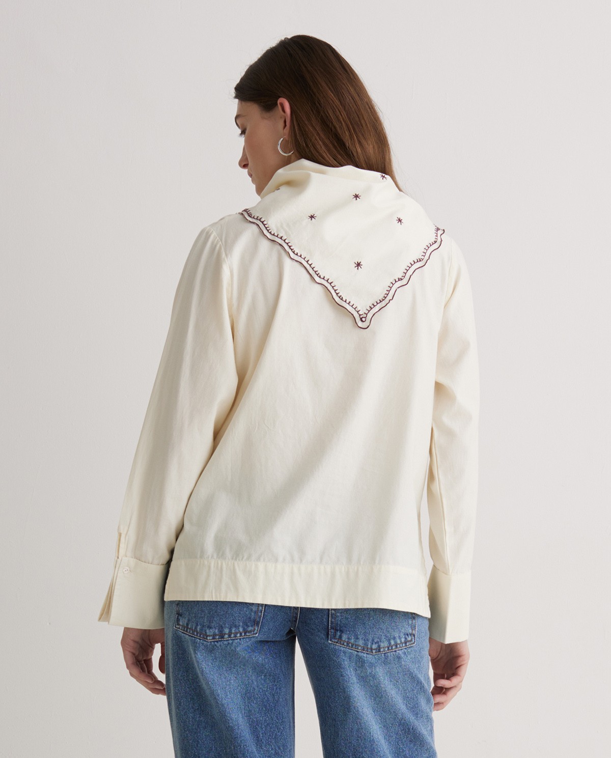 Blusa pañuelo extraíble crudo - Blusa 100% algodón 3