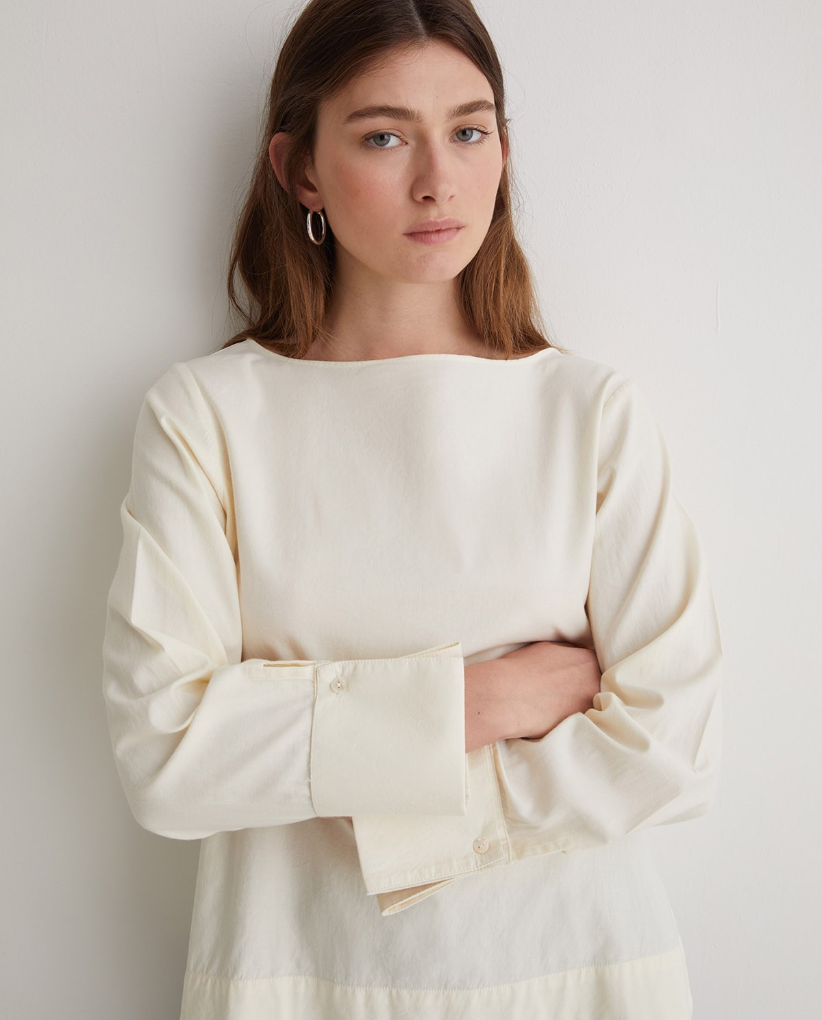 Blusa pañuelo extraíble crudo - Blusa 100% algodón 4