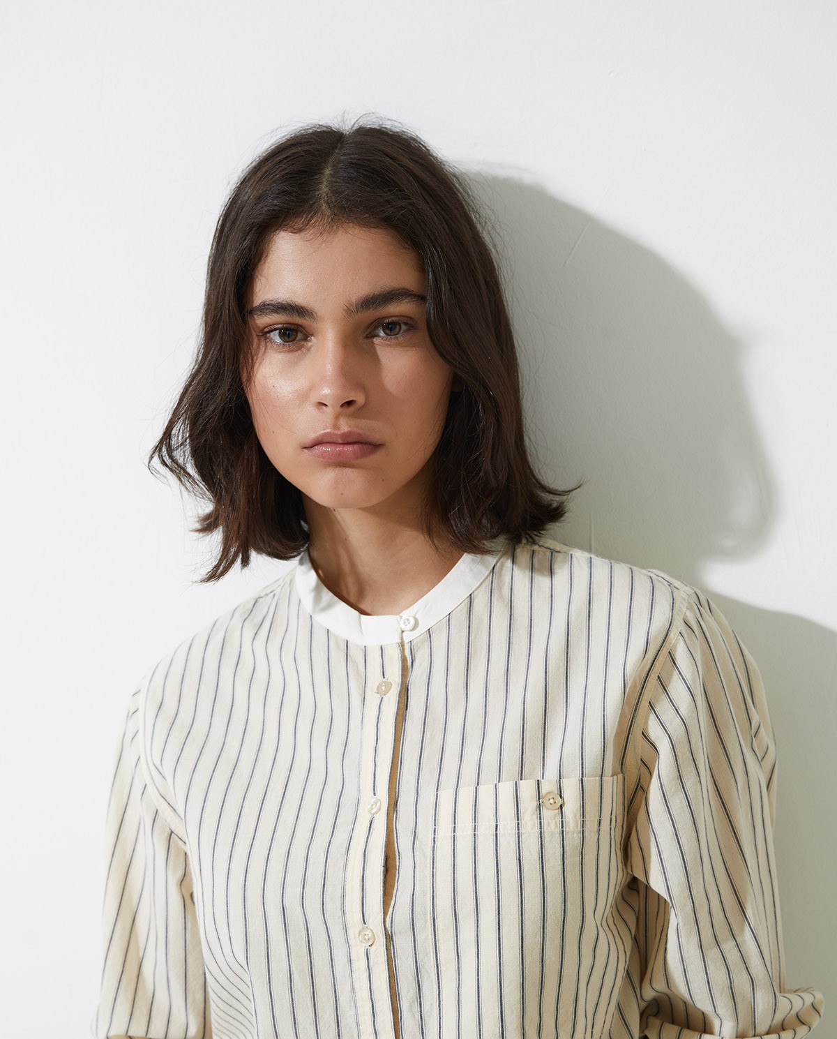 Blusa 100% algodón rayas crudo - Blusa 100% algodón 1