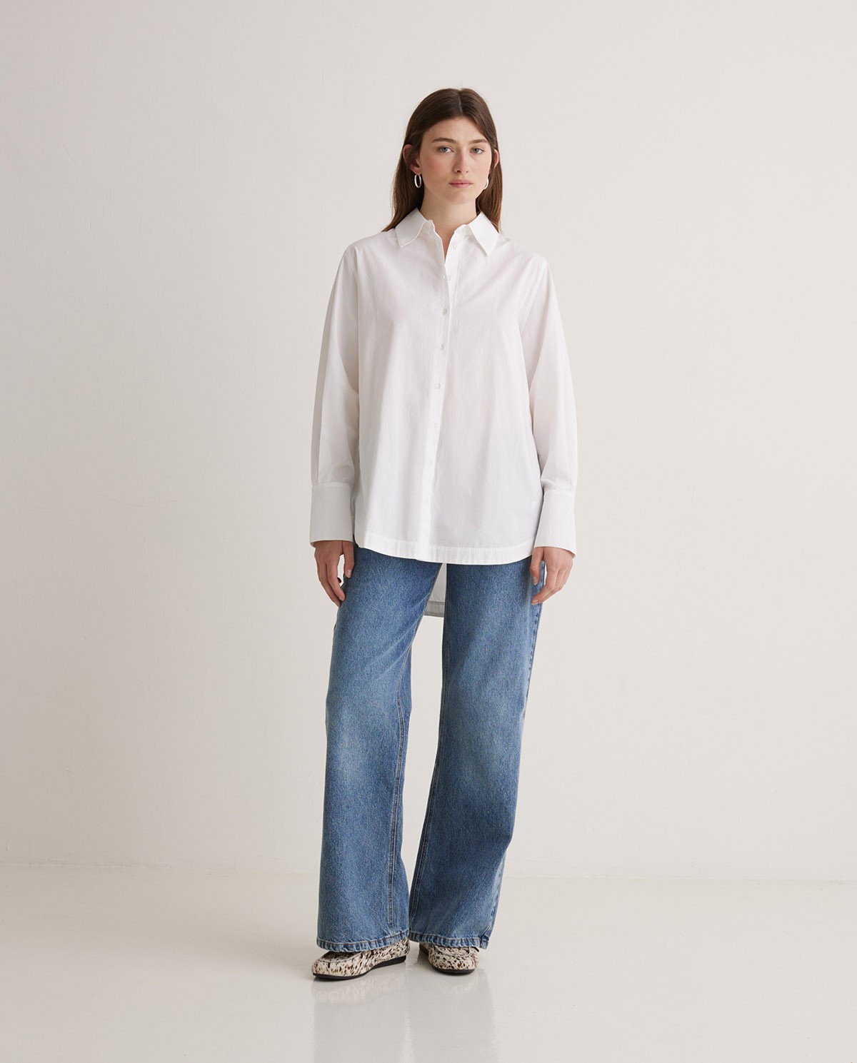Camisa popelín cotó orgànic blanc - Camisa oversize 100% cotó orgànic 7