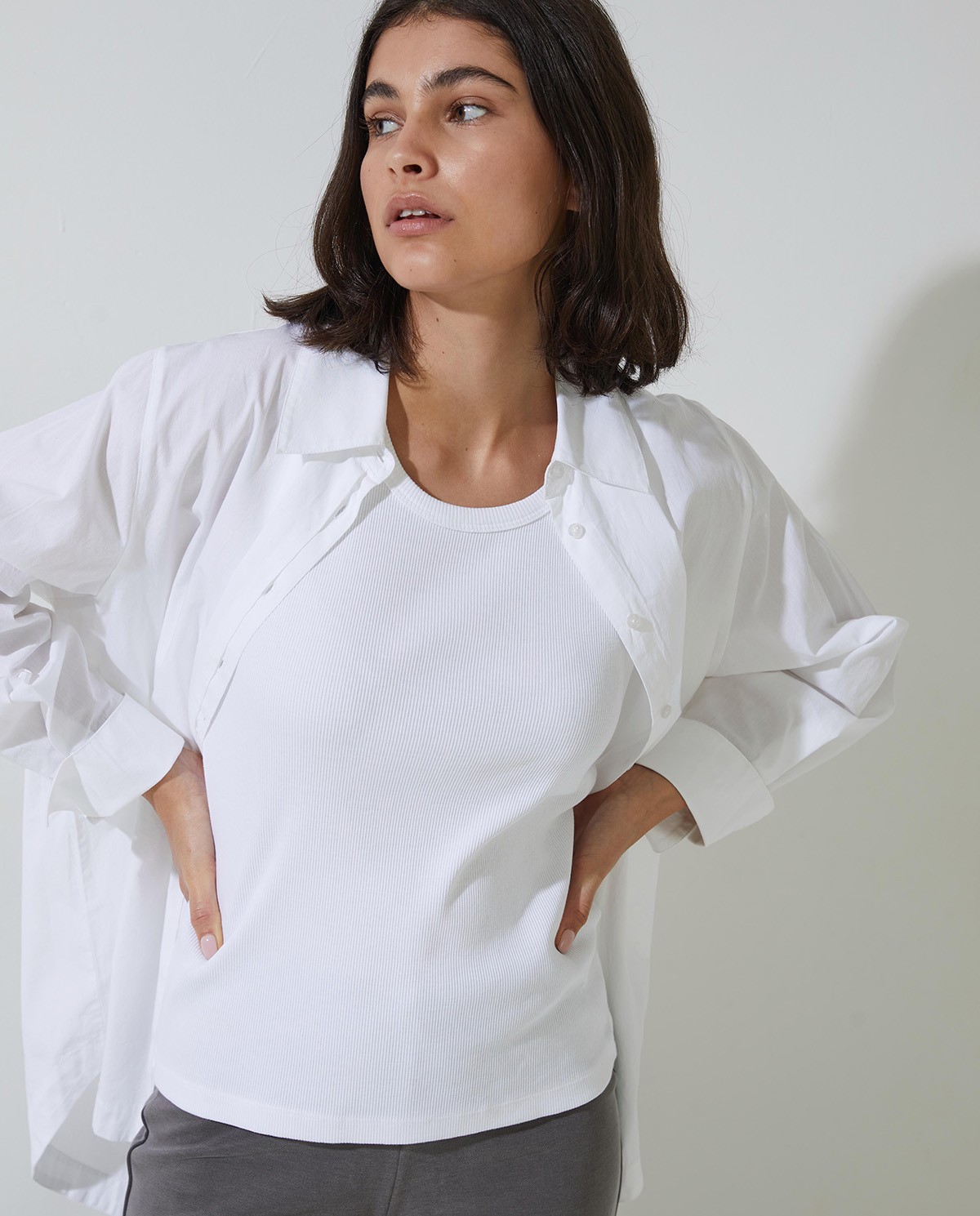 Camisa popelín cotó orgànic blanc - Camisa oversize 100% cotó orgànic 2