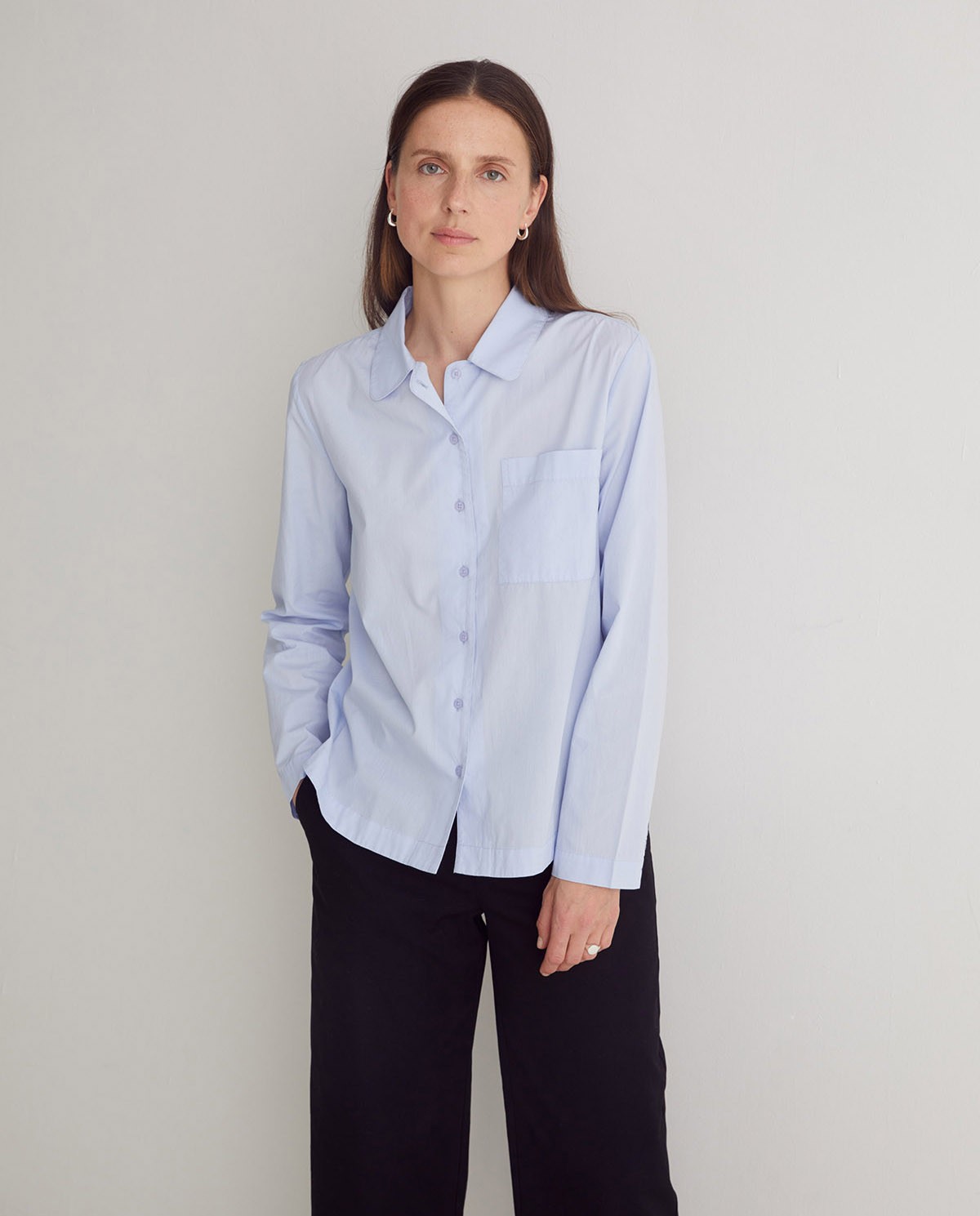 Camisa popelín 100% algodón orgánico azul claro - Camisa de popelín <strong>100% algodón orgánico 1