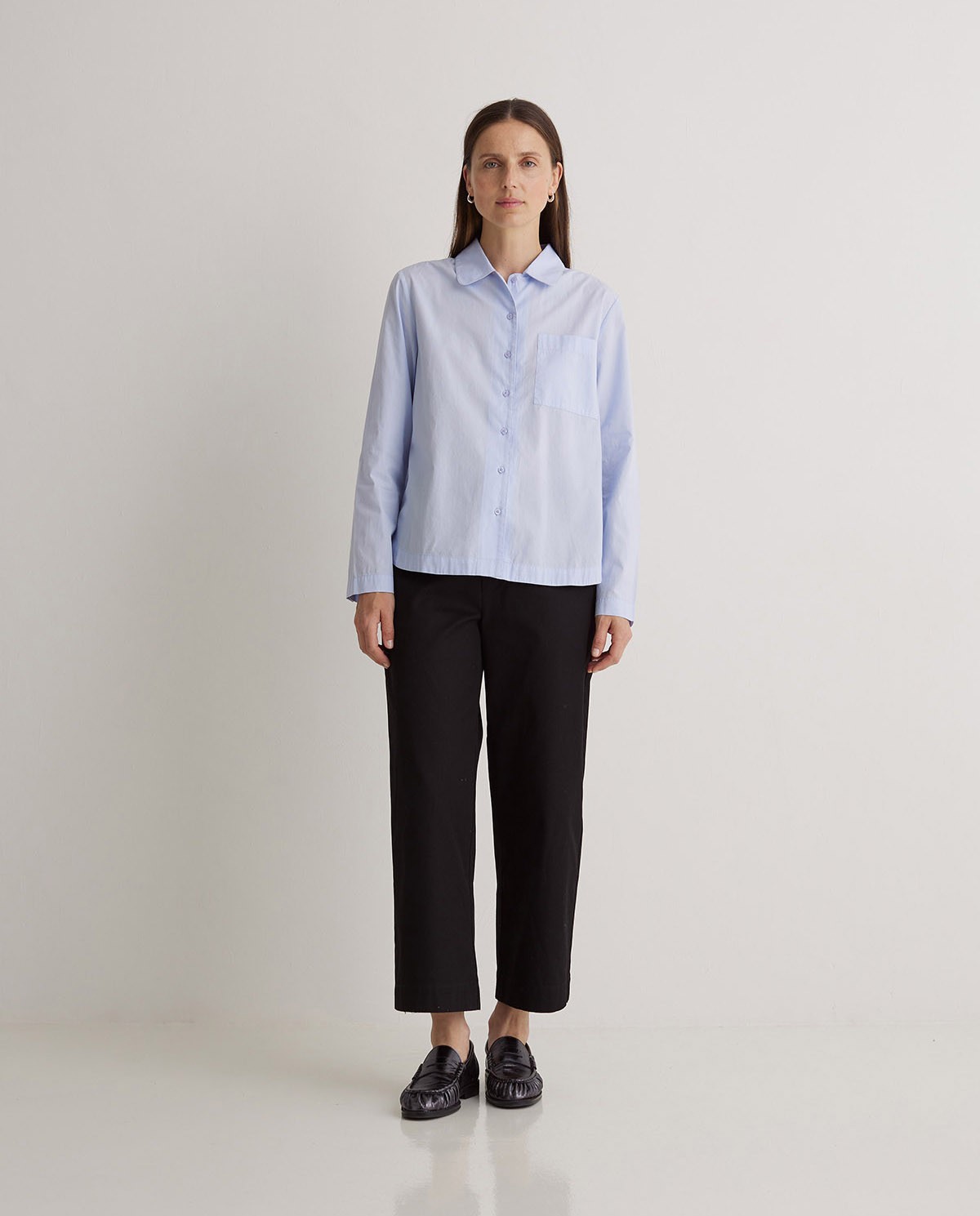 Camisa popelín 100% algodón orgánico azul claro - Camisa de popelín <strong>100% algodón orgánico 4