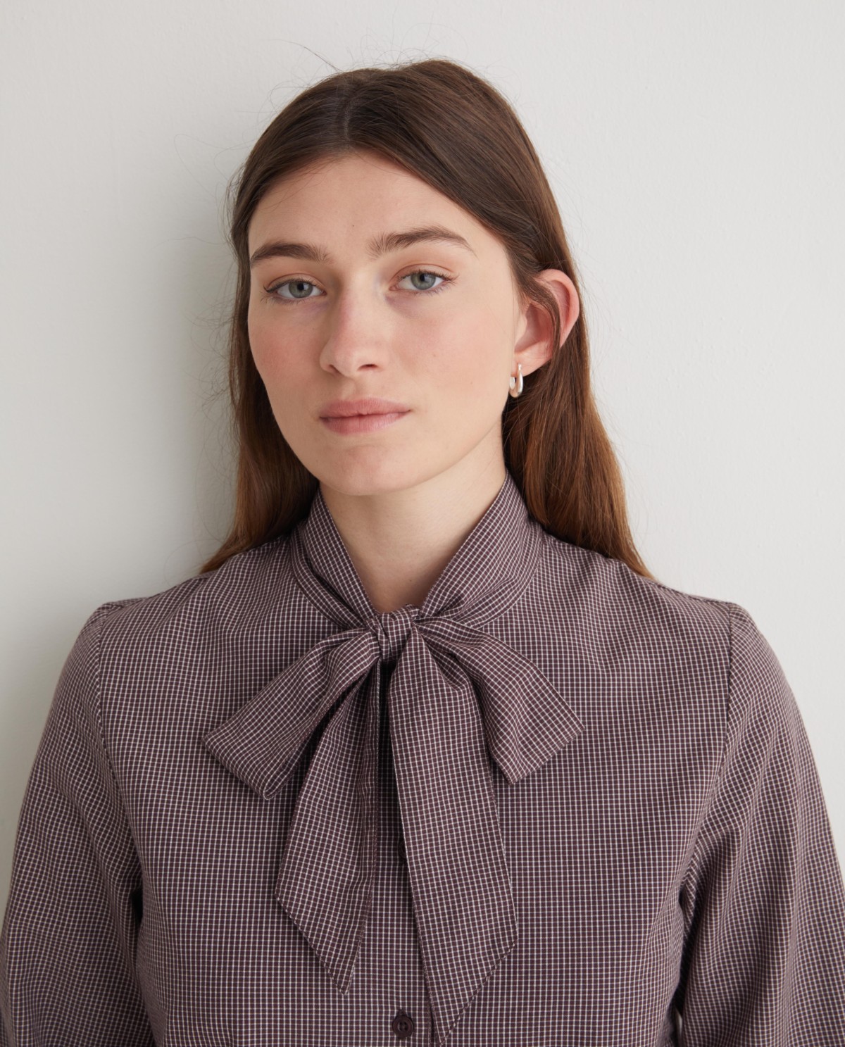 Blusa de cuadros 100% algodón marrón - Blusa 100% algodón 1