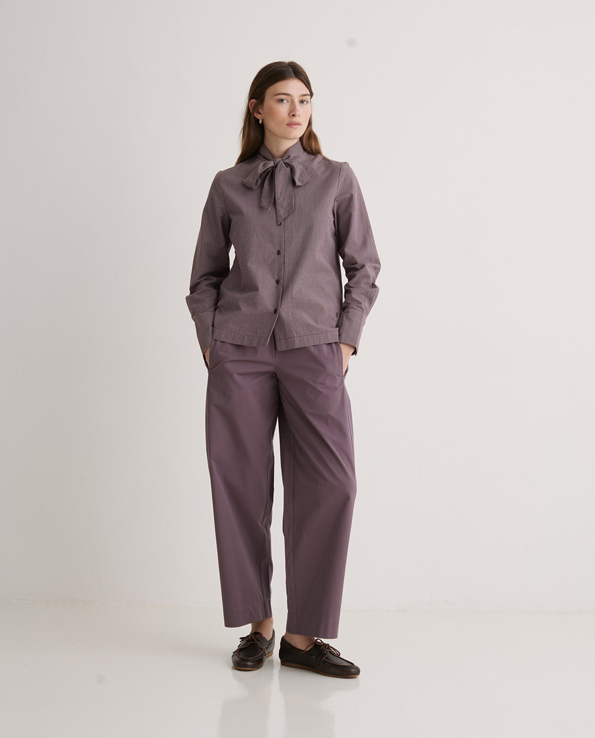Blusa de cuadros 100% algodón marrón - Blusa 100% algodón 4