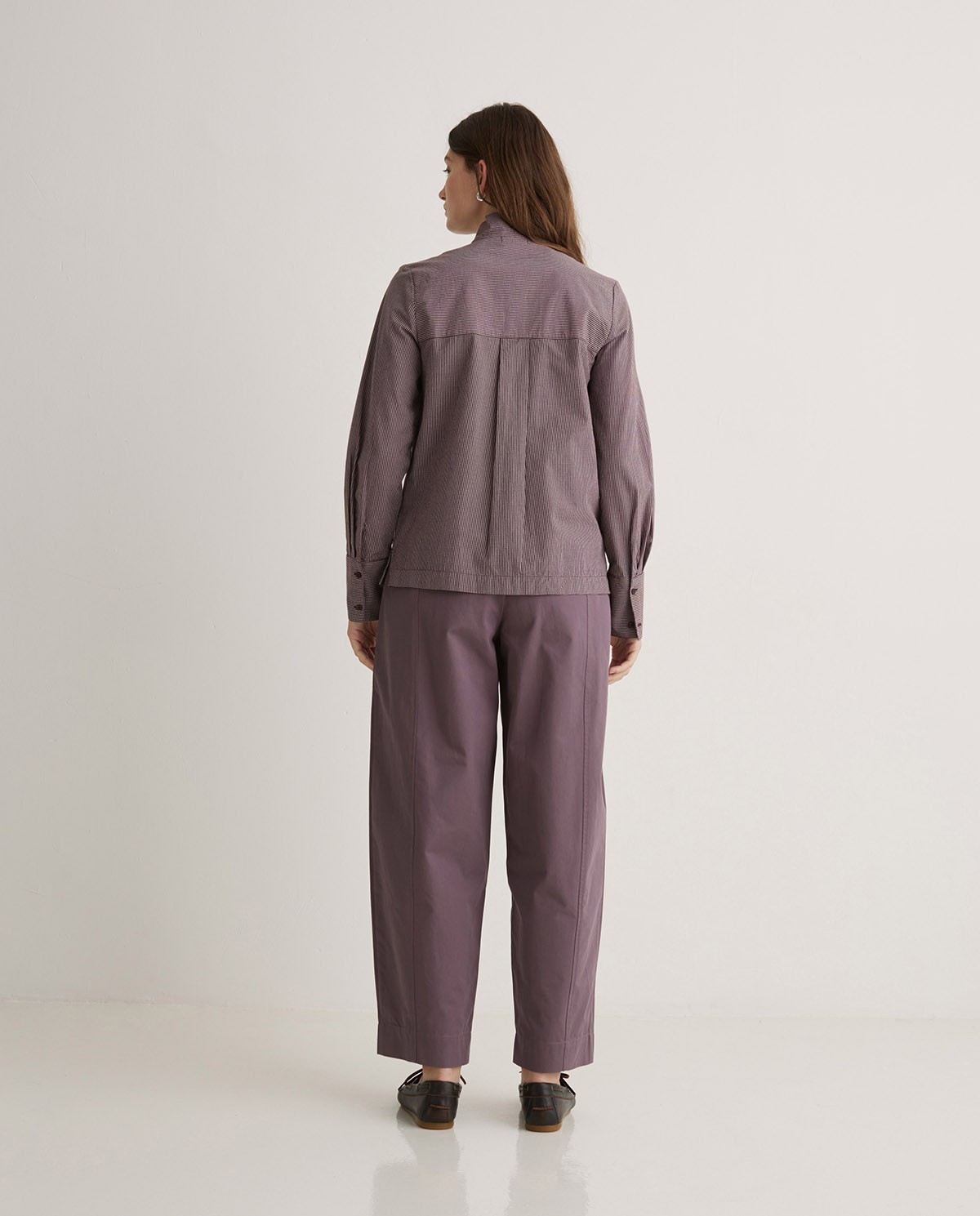 Blusa de cuadros 100% algodón marrón - Blusa 100% algodón 6