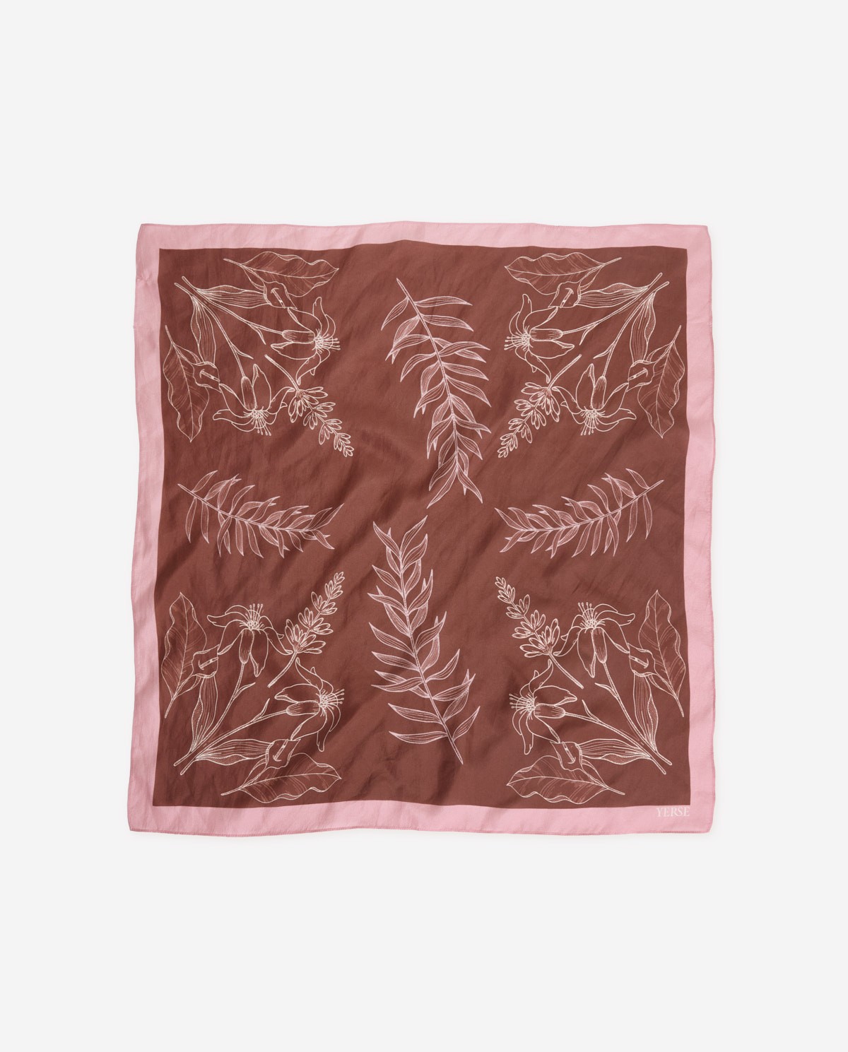 Pañuelo 100% seda flores granate - Pañuelo 100% seda 2