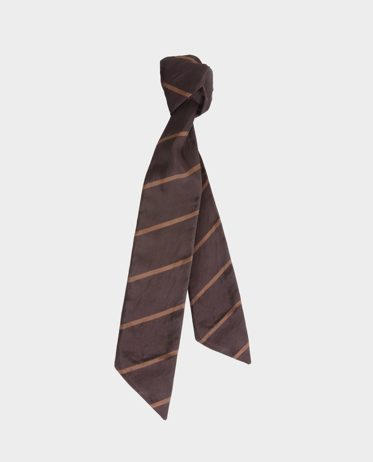 Nœud papillon 100% soie à rayures marron - Nœud papillon 100% soie 3