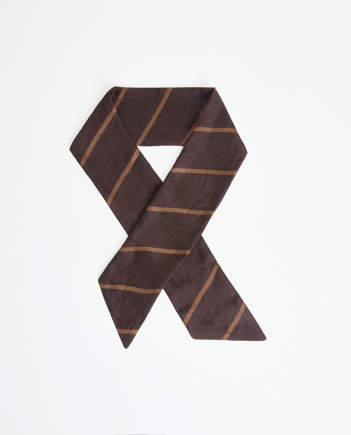 Nœud papillon 100% soie à rayures marron - Nœud papillon 100% soie 5